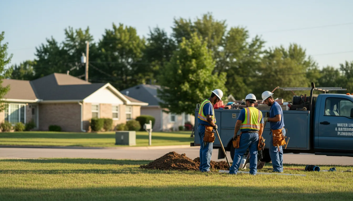 Residential water line and bathroom plumbing service in Meyersville, TX